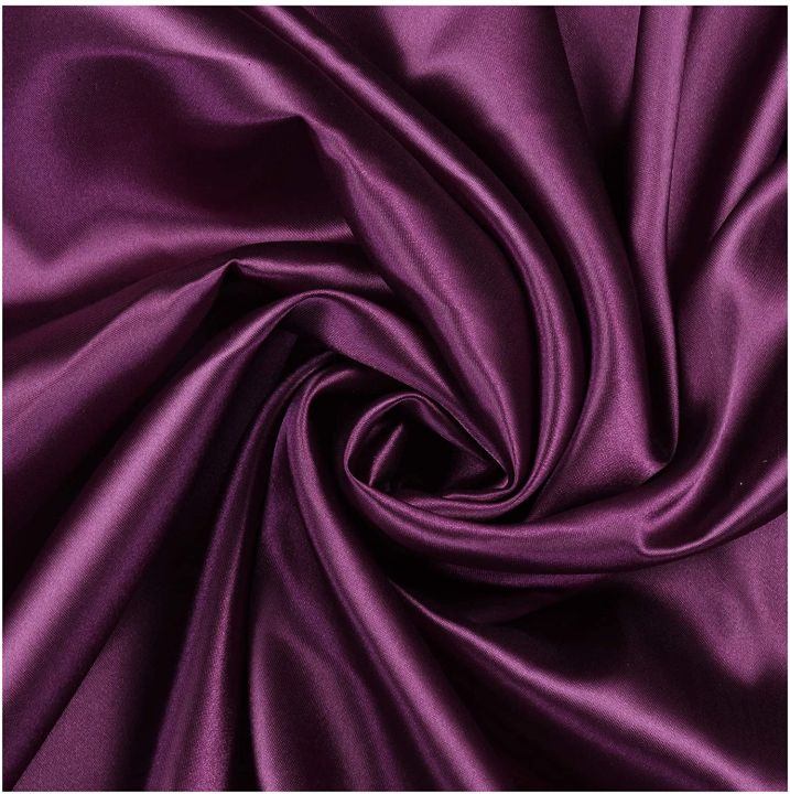 Purple Plain Pure Silk Fabric High Quality Satin Unstitched