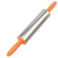 Stainless Steel Rolling Pin Dough Roller Smooth and Non Stick with Plastic Handle- Best Baking Tool. 