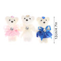 10Pcs 12cm Bear Flower Bouquet Toy Cartoon Doll Teddy Bear Bouquet Graduation Birthday Wedding Gifts Party Decor-Angelia. 