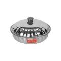Stainless Steel Roti Box with Lid Style Riko - National Gold. 