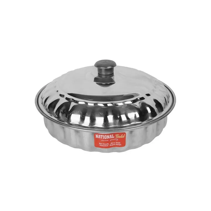 Stainless Steel Roti Box with Lid Style Riko - National Gold