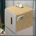 Cotton Quilted Fridge cover with Multi-Purpose Side Pockets. 