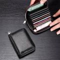 Zip card wallet Genuine Leather Minimalist Men's Purse Long Wallet For Men Card Holder Wallet Small Wallet for Men and Women. 