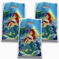 Mermaid Goody Bags - 10 x 6 Inch - Gift Bags - Mermaid Themed Party - Blue - Girls - Pack Of 10. 