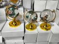 Gold Stand Crystal Rotating Earth & Oceans Paper Weight Globe -Perfect for home and Office Decoration. 