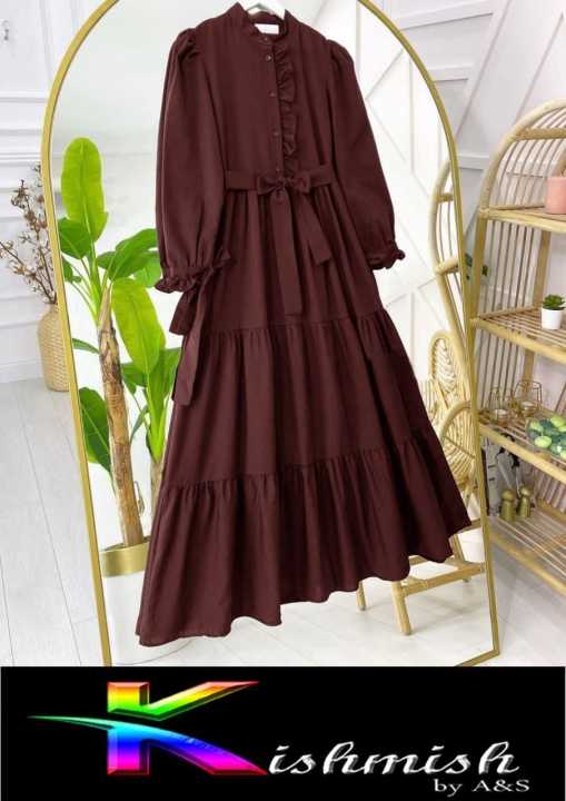 Trendy%20Frill%20Style%20Panel%20Work%20Long%20Frock%20For%20Women%20Read%20To%20Wear%20Dress%20For%20Women%20-%20Image%206