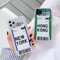 Hot Air ticket travel New York Los Anes Phone Case for iphone 7 8 SE2 11 12 13 Pro x xs max xr National Entry Permit Cover. 