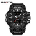 Sanda Military Industry Quality Trend Waterproof and Anti drop Multifunctional Outdoor Sports Watch SD6126-11. 