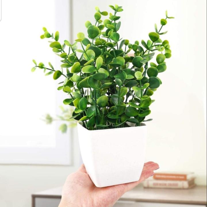 Artificial Plants Mini Potted Plant Small Greenery Decor for Indoor Home Farmhouse Aesthetic Bedroom Shelf Office Desk Bathroom Decoration
