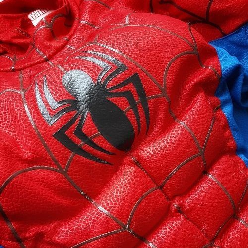 Spiderman padded costume for 9 to 10 years old kids with mask / Spider Man padded costume / Spiderman muscular costume / 3D costume .
