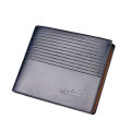 Superman Ruoias Fashion Geometry Stripe Embossing Leather Wallet Two-fold Leather Multiple Card Slots Card Holder Coin Purse. 