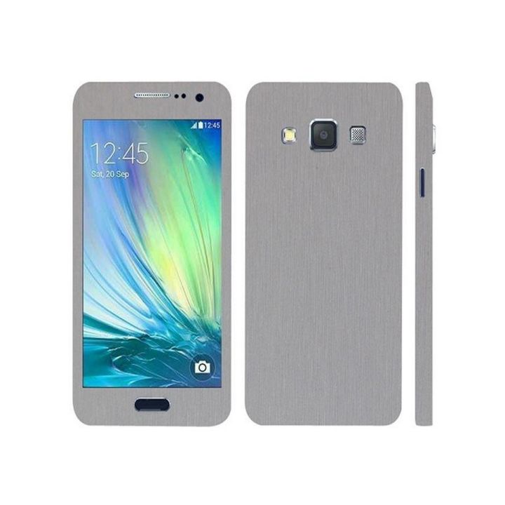Samsung Galaxy A3 2015 Silver Brushed Metal Texture Mobile  Skin