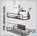 Wall-Mounted Kitchen Organizer Rack with Hooks for Spices, Jars, and Utensils. 