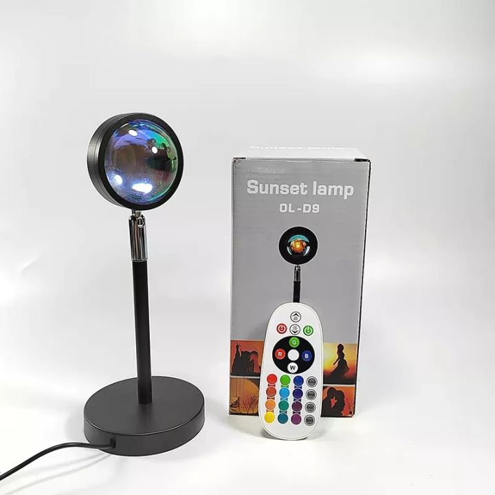Remote Control Sunset Projection Lamp 16 Colors Changing Rainbow Sun Halo Led Atmosphere Night Light USB Powered for Celebrities By AWCTraders