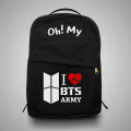BTS Backpack for Army Fashion Kpop Bag with Dual Partition Premium Quality. 