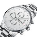 NIBOSI Chronograph Watches Men Stainless Steel Band Waterproof NI2309. 