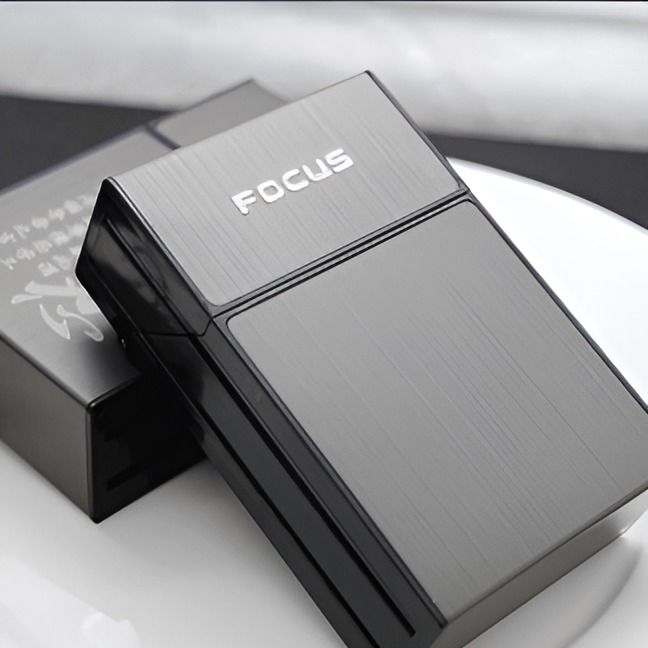 FOCUS Cigarette Case ABS Plastic 20pcs Cigarette Capacity Cigarette Box Smoking Accessary And card box Gift for Men