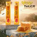 Ashraf Naturals Honey Sachet 300 Grams - Pure Raw Original Honey Shahad Sachet Honey Small Bee Manuka Honey Hani Haney Hony Hany Nuts Honey Beri Honey Orange Forest Honey Pure Acacia Palosa Honey Export Quality KPK Hills Honey. 