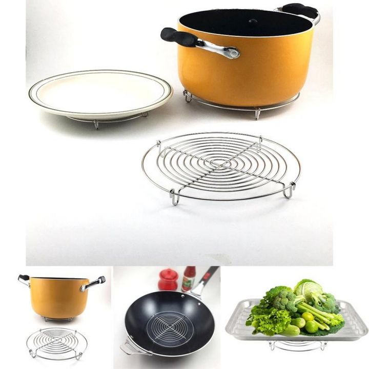 Life Time Quality High Quality Material Hot Pan Stand - Hot Stainless Steel Cooking Pot Trivet Mats Steamer Multifunction Kitchen Pan Stand Holder Pizza Cake Cooling Rack