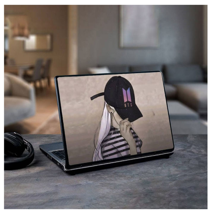 B.T.S /B.T.S Girl / BTS lover / Animated girl wallpaper  Laptop Back Skin Vinyl Stickers Decal for 13 14 15 15.6 inches Laptop