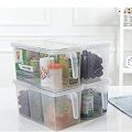 Kitchen Storage Containers with Handle, Plastic Food Storage Organizer Boxes with Lids for Refrigerator, Fridge, Freezer Cabinet Desk, 1 Pcs Container Set Food Organizers with Lid and 2 Removable Bins. 