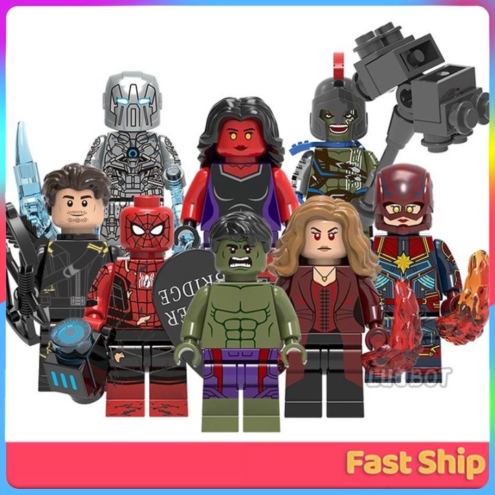 Marvel Avengers Minifigures Spiderman Hulk Hawkeye Building Blocks Toys