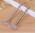 Portable Telescopic Back Scratcher Itch Massage Tool Adjustable Steel Pen-type Clip Tickle Massage Scratch-Silver. 