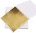 Gold Leaf Sheets Gilding Gold Foil Paper With Free Brush for Arts Crafts Paintings. 