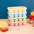Food Grade 8 Grid Ice Cube Tray with Lid for Home Kitchen Ice Cube Household Silicone Ice Tray with Lid Ice Making Mold Refrigerator Ice Making Box Small Ice Cube Tray. 