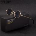 SPLOV Vintage Rap Sunglasses Men Women Steam Punk Style Hip-Hop Small Round Metal Frame Eyewear Retro Gafas De Sol With Case. 
