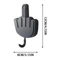 Retractable Middle Finger Hook Key Holder Wall Clothes Hanger Room Decoration Punch-Free Sticky Hook Self Adhesive Hooks as Gift. 