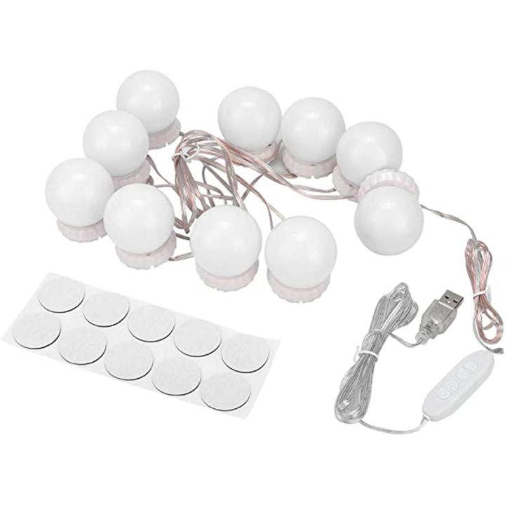 Makeup Mirror Light, Mirror Light, Replaceable 5 Modes Brightness Adjustment 10 LED for Decorate Living Room Bathroom Mirror Mirror Cabinet, Makeup(Tricolor)
