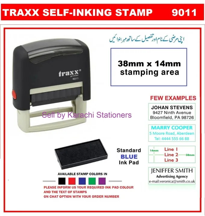Traxx%209011%20Customize%20Self-Inking%20Stamp%20Rubber%20stamp%20customized%20stamp%20with%20your%20own%20detail%20(Impression%20size%2038%20mm%20x%2014%20mm)%20-%20Image%203