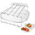 Air Fryer Double Layer Rack, Multi-Purpose Air Fryer Rack, Metal Holder Air Fryer (7Inch,4Pins). 