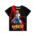 Uzumaki Naruto Adult Children's Clothing Sasuke 3D Digital Printing Loose Large Size Short-sleeved T-shirt Kids Summer Tee Tops. 