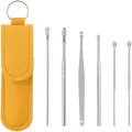 Ear Wax Cleaning Kit, 6 Pcs Ear Pick Tools, Wax Removal Kit, Ear Cleaning Tool Set, Spring Earwax Cleaner Tool Ear Wax Remover, Reusable Ear Cleaner for Children and Adult. 