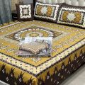 Bedsheet | High-Quality | Unique Design 4 PCS Panel Print 3D Crystal Cotton Bedsheet Set | 1 king size bed sheet 95*98 inch |2 pillow cases 19*29 inch | 1 cusion case 14*14 inch. 