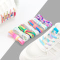 Solitary waves Colorful No tie Shoelaces Elastic laces Sneakers Rainbow Round Tennis Shoelace without ties Kids Adult Running Shoes Accessories. 