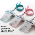 [Arjuna] Bantex Transparent ID Card Holder Lanyard Portrait. 