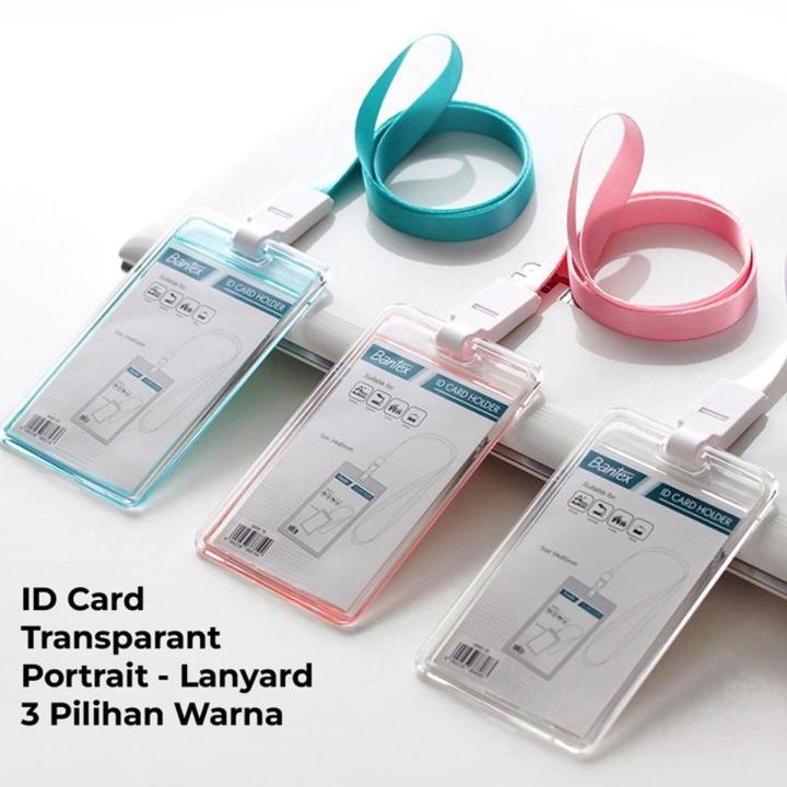 [Arjuna] Bantex Transparent ID Card Holder Lanyard Portrait
