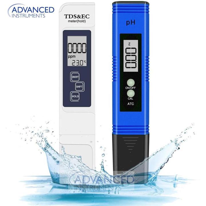 Advanced Digital pH and TDS Meter Combo, High Accuracy pH Tester Readout Accuracy TDS Tester, Water Quality Tester for Household Drinking Water, Pool, Hydroponics, Aquarium Water (Blue White)
