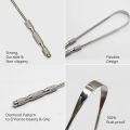 LAPUTA INSTRUMENT Tongue Cleaner Bad Breath Treatment Stainless Steel Metal Tongue Cleaner Scraper Oral.Dental Pick Tools Plaque Tartar Remover Stainless Steel Dental Teeth Whitening Cleaning Oral Care Kit Professional Hygiene Tool Set with Tooth Scraper. 