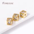 Luxury 18K Gold Plated Inlay Zircon Square Spacer Separator Beads High Quality Jewelry Making DIY Bracelets Necklace Accessories. 