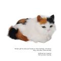 Simulation Plush Cat Doll, Artificial Hair Opening Eyes Colorful Lifelike Simulation Cat Toy for Home Decoration. 