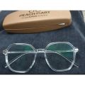 Transparent Glasses for Women - Clear Lens Glasses Frame for Men - White Transparent Glasses for Kid - Curve Glasses for Computer. 