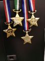 Pack of 4 Medal - Sports Reward -Plastic Medal with 2 Color Strip - Emboded medal - Star Shaped model - Sport medal. 
