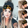【Hengli jewelry story】2021 New Sunflower Pattern Headband Elastic Broadband For Girls Country Style Yoga Headband Hair Accessories. 