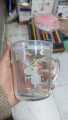Milk Cups for Kids-Glass Mug with Straw and Lid Spill Proof Coffee Mug Kids Cup Non-Slip Handle Milk Glass (350 ml-Multi Design). 