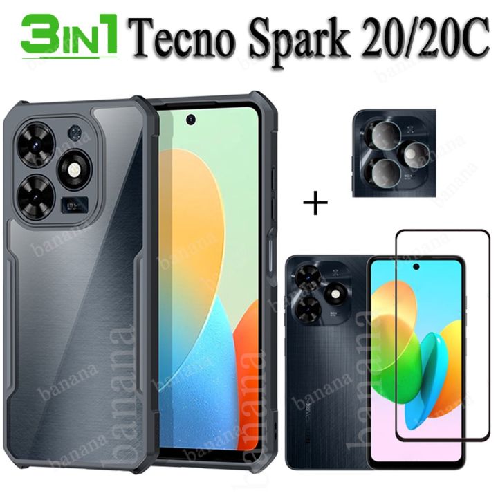 ForTecno Spark 20C Shockproof Phone Case Tecno Spark 20 Spark 10C Spark Go 2024 2023 tempered glass film+lens film