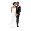 Bride Groom Black Skin Figurine Wedding Cake Topper Decoration Doll Marry Supply. 